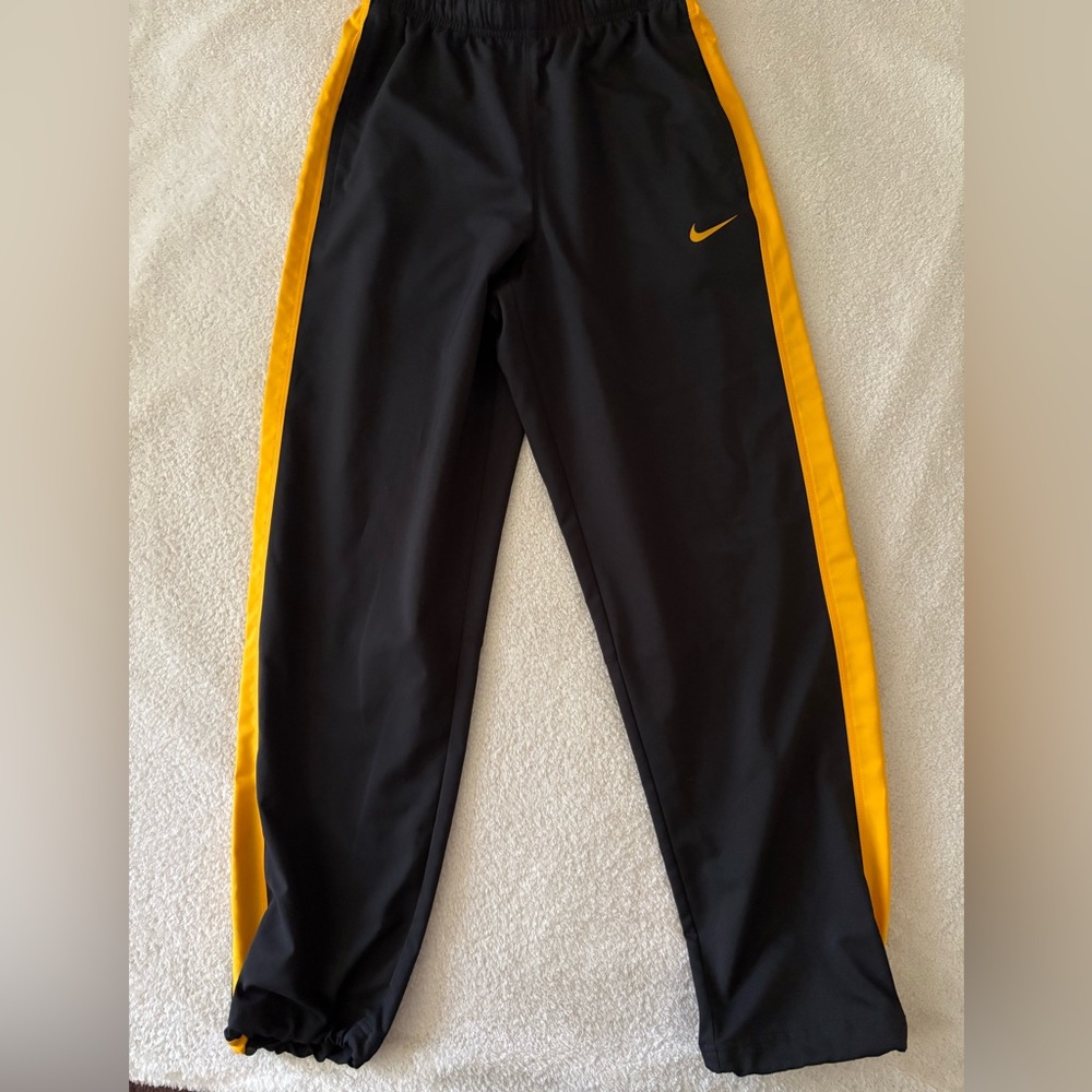 Nike Black and Yellow Sweatpants with Elastic Cuffs